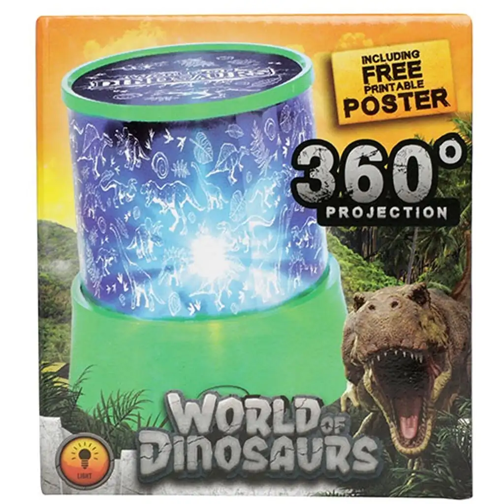 Glow N Fun projektorová lampa s dinosaurom.