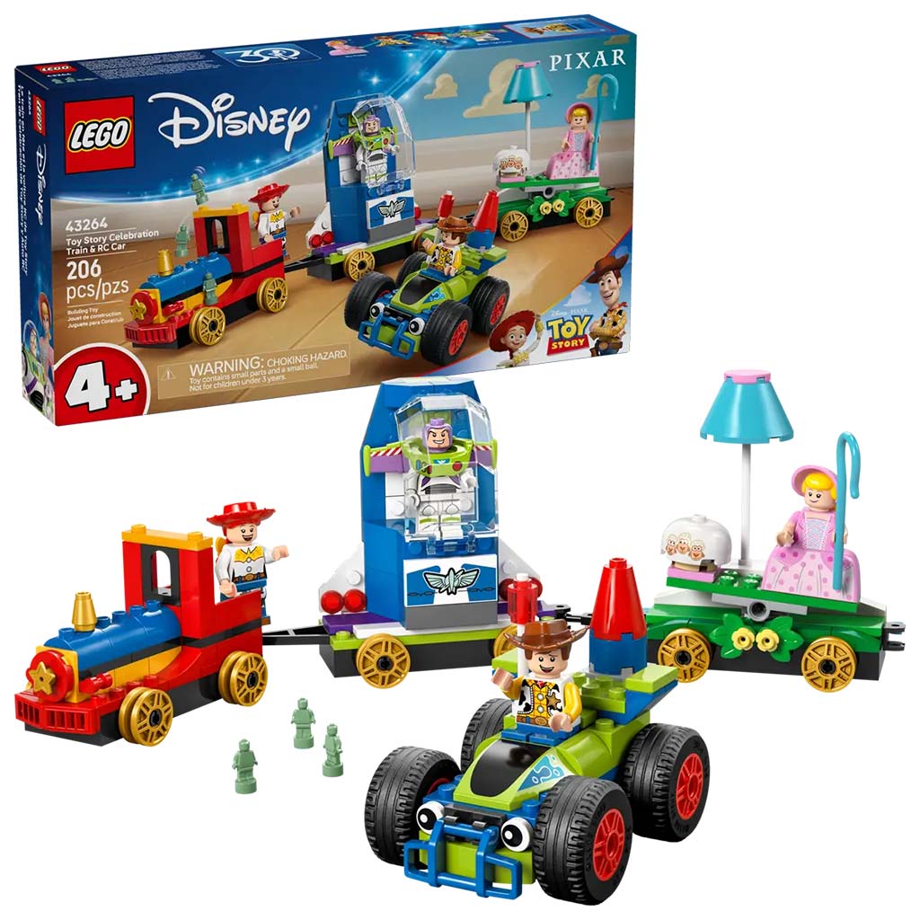 LEGO® Disney: Vianočný vlak z Toy Story a RC pretekárske auto (43264)