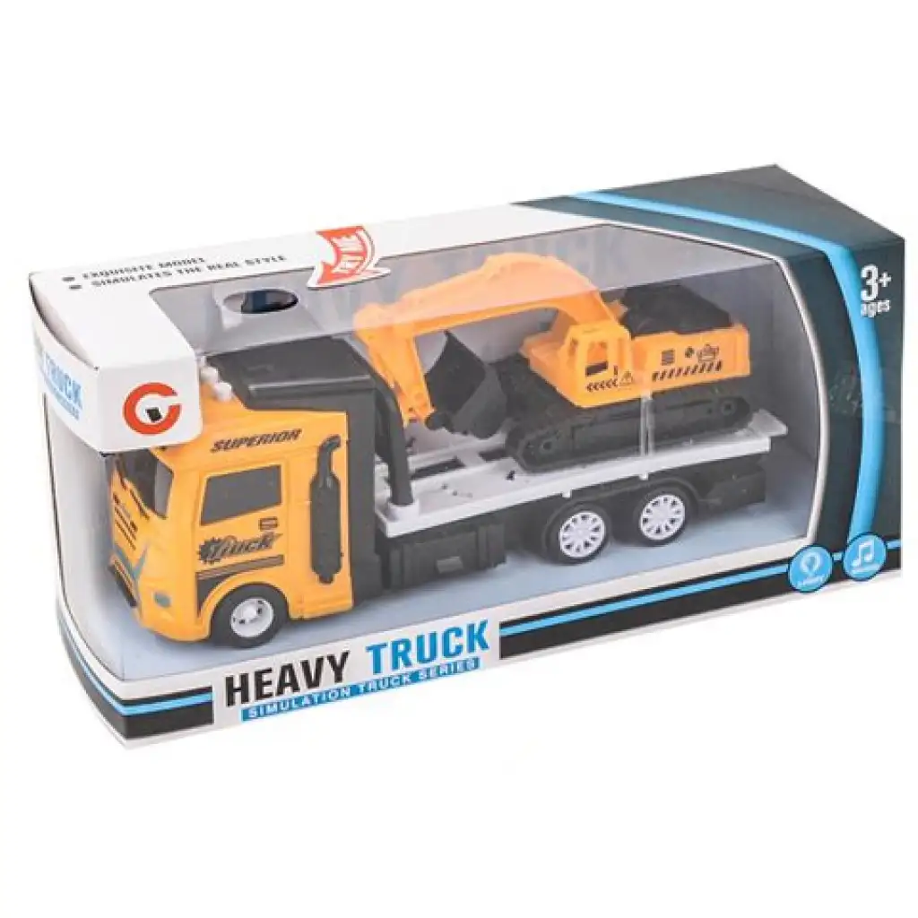 Trajler s pracovným strojom so zvukovými a svetelnými efektmi