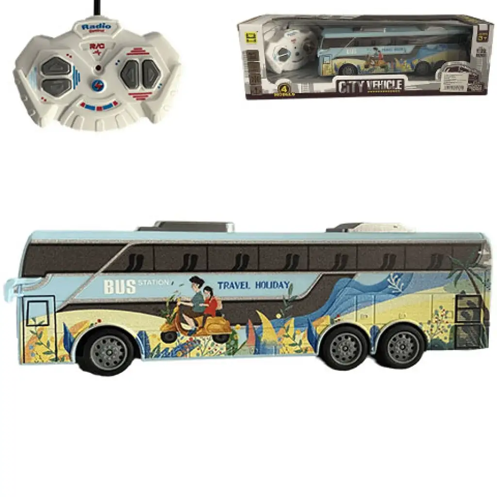 RC Távirányítós Travel Holiday City Busz fénnyel 27MHz 1/32-es méretarány 25cm kép 1
