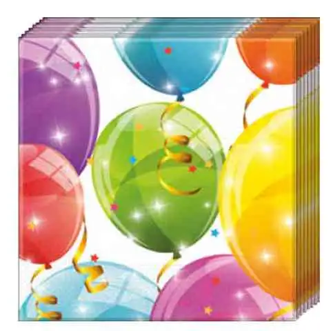 Trblietavé balóny 2-vrstvová papierová servítka 20ks