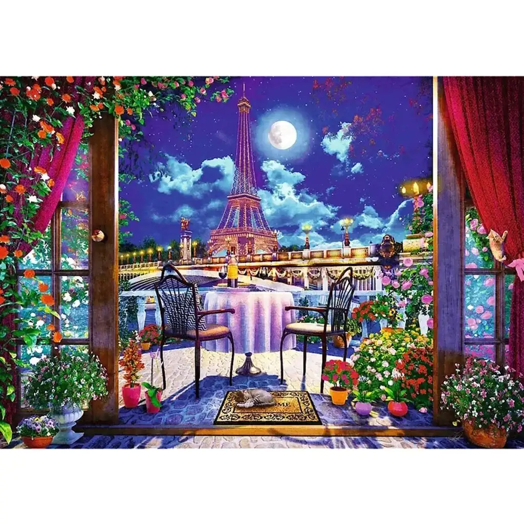 Parížsky mesačný svit prémiový plus 1000-dielne puzzle - Trefl kép 2