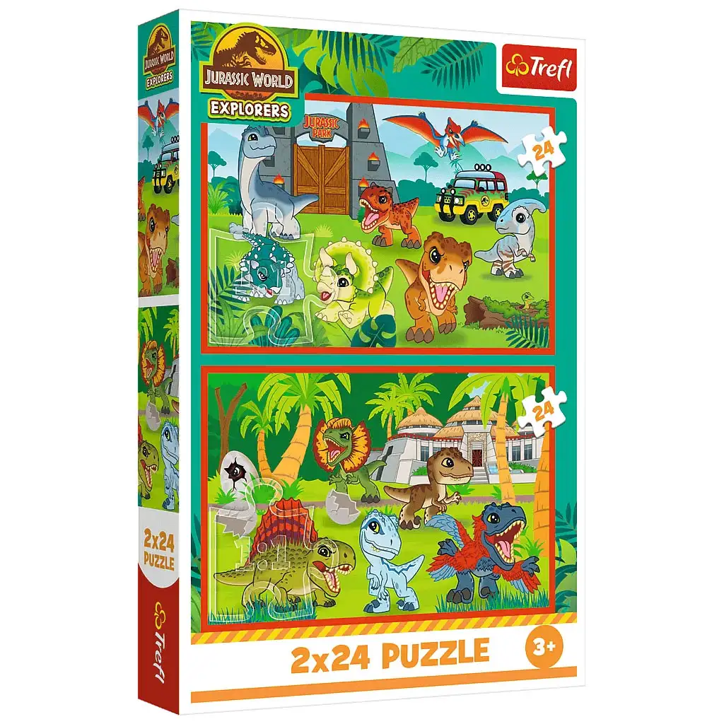 Jurassic World malé dinosaury 2x24ks puzzle - Trefl