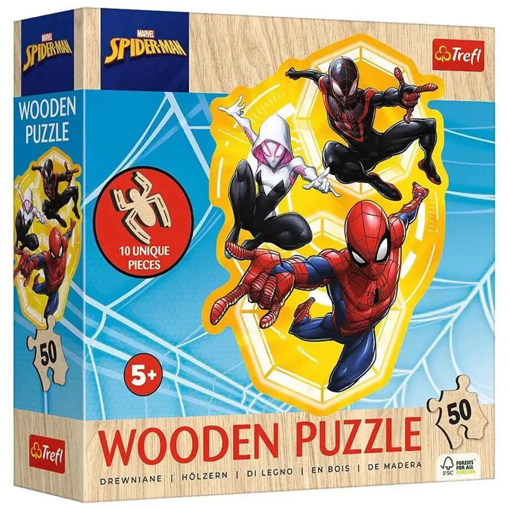 Spider-Man v akcii 50-dielna drevená puzzle - Trefl