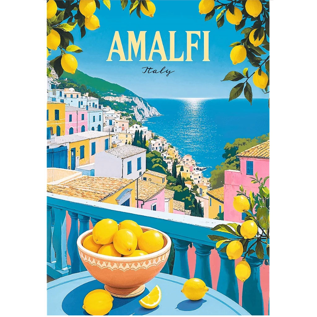 Taliansko Amalfi vintage plagáty Prémium Plus 1000-dielne puzzle - Trefl kép 2