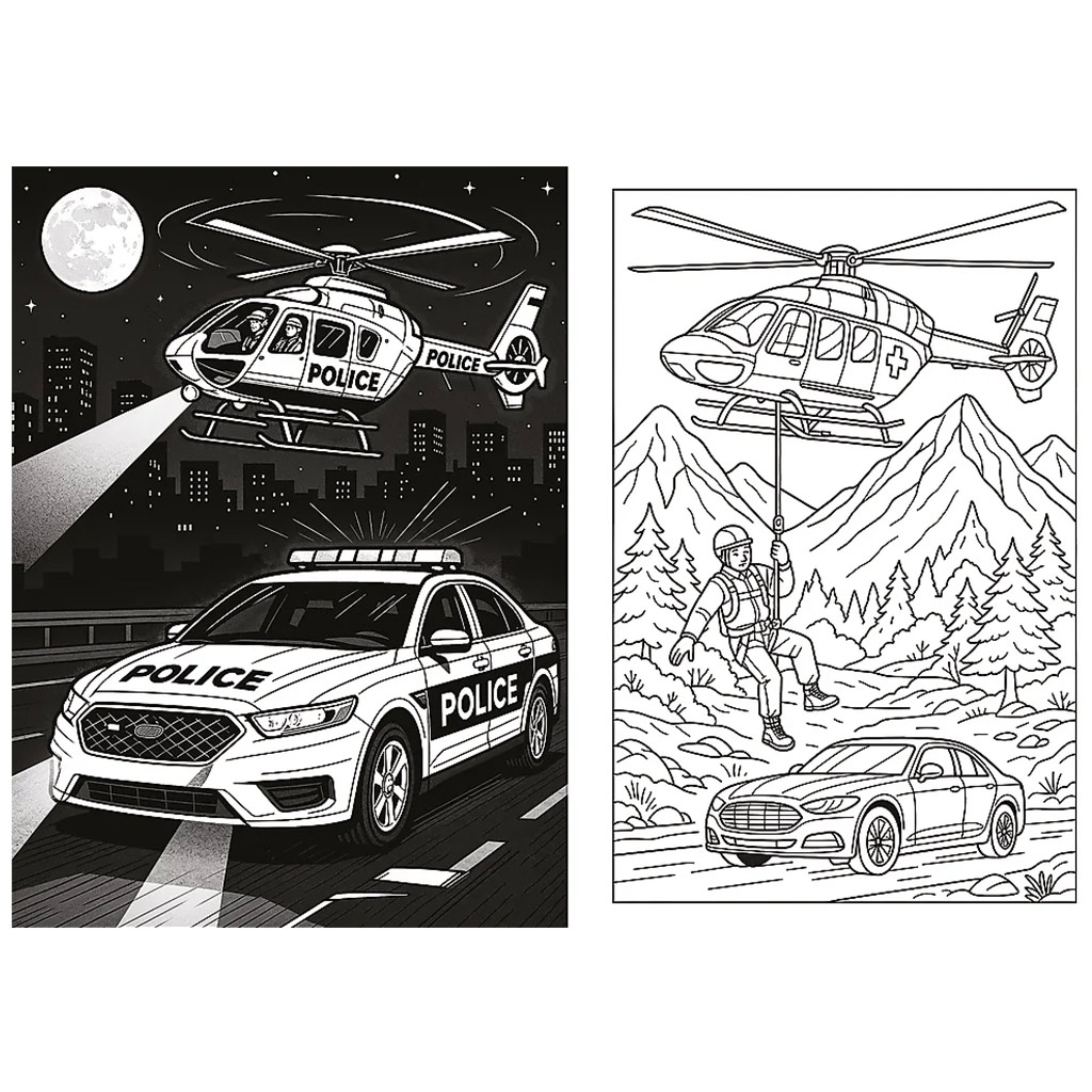 Hrdinovia v meste - omaľovánka so záchrannými vozidlami - Trefl kép 2