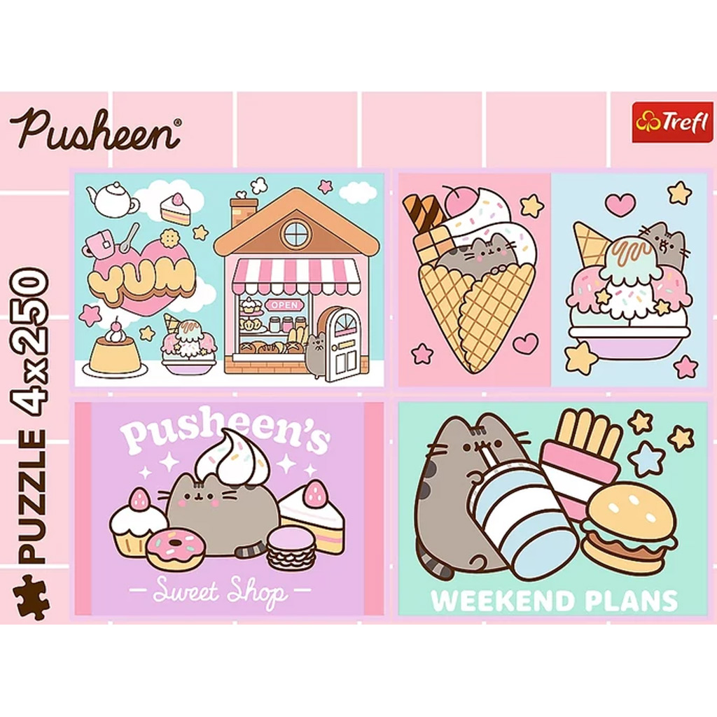 Zoznámte sa s mačkou Pusheen 4×250-dielne puzzle - Trefl kép 2