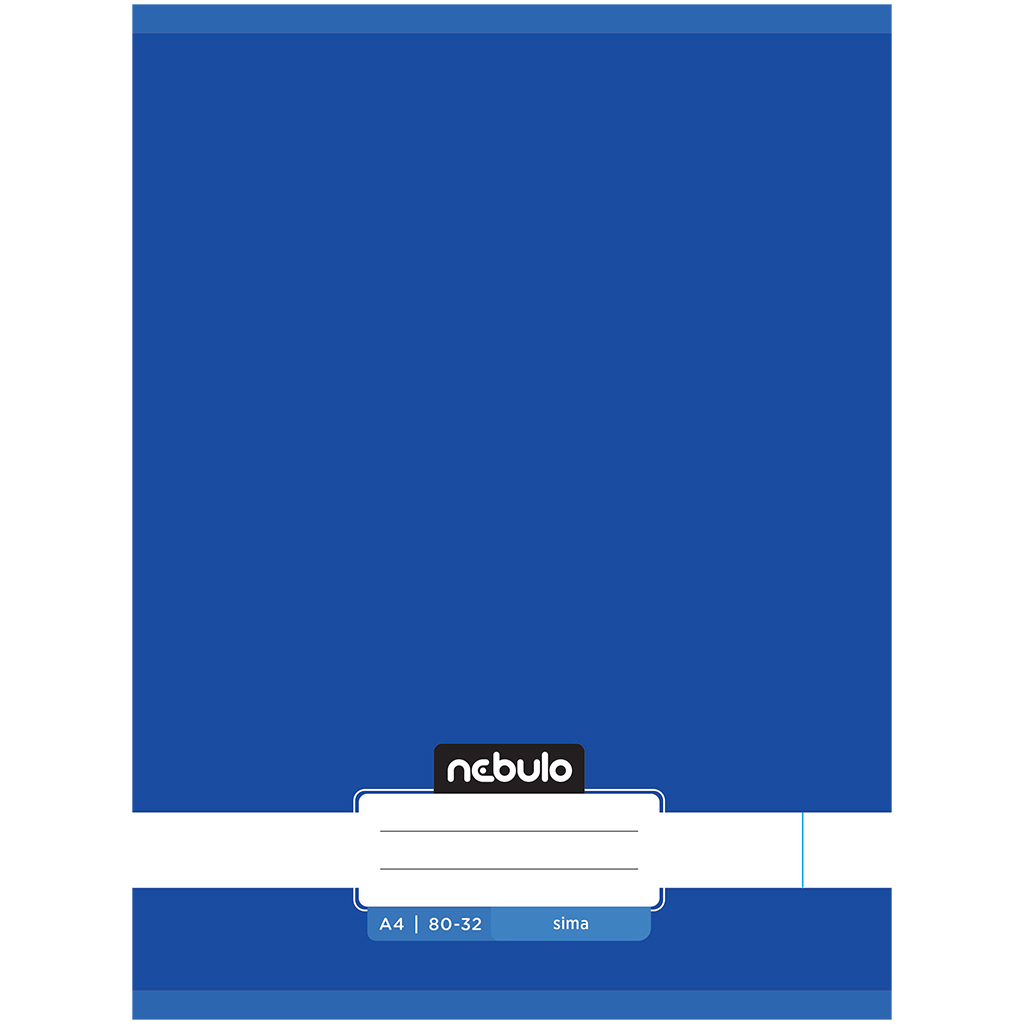 Zošit so zošívanou väzbou, hladký, oceánsky modrý, 80 listov, 32 strán, formát A4