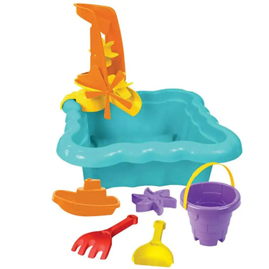 Tyrkysový set do pieskovisku s vodným mlynom a príslušenstvom - Wader