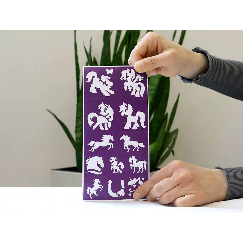 TyToo: Trblietavá tetovacia sada so šablónami koníky a poníky 25 ks kép 5