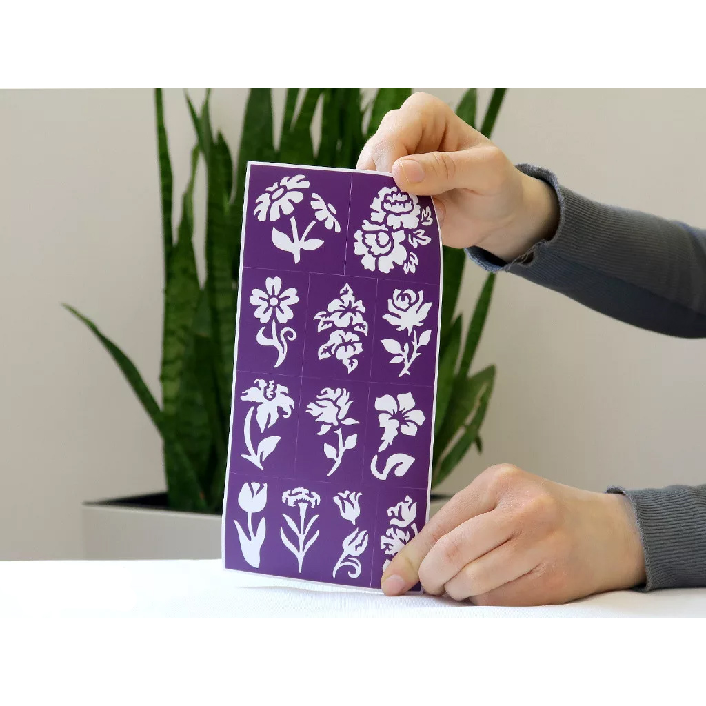 TyToo: Sada šablón na trblietavé tetovanie – Kvety, 24 ks kép 4