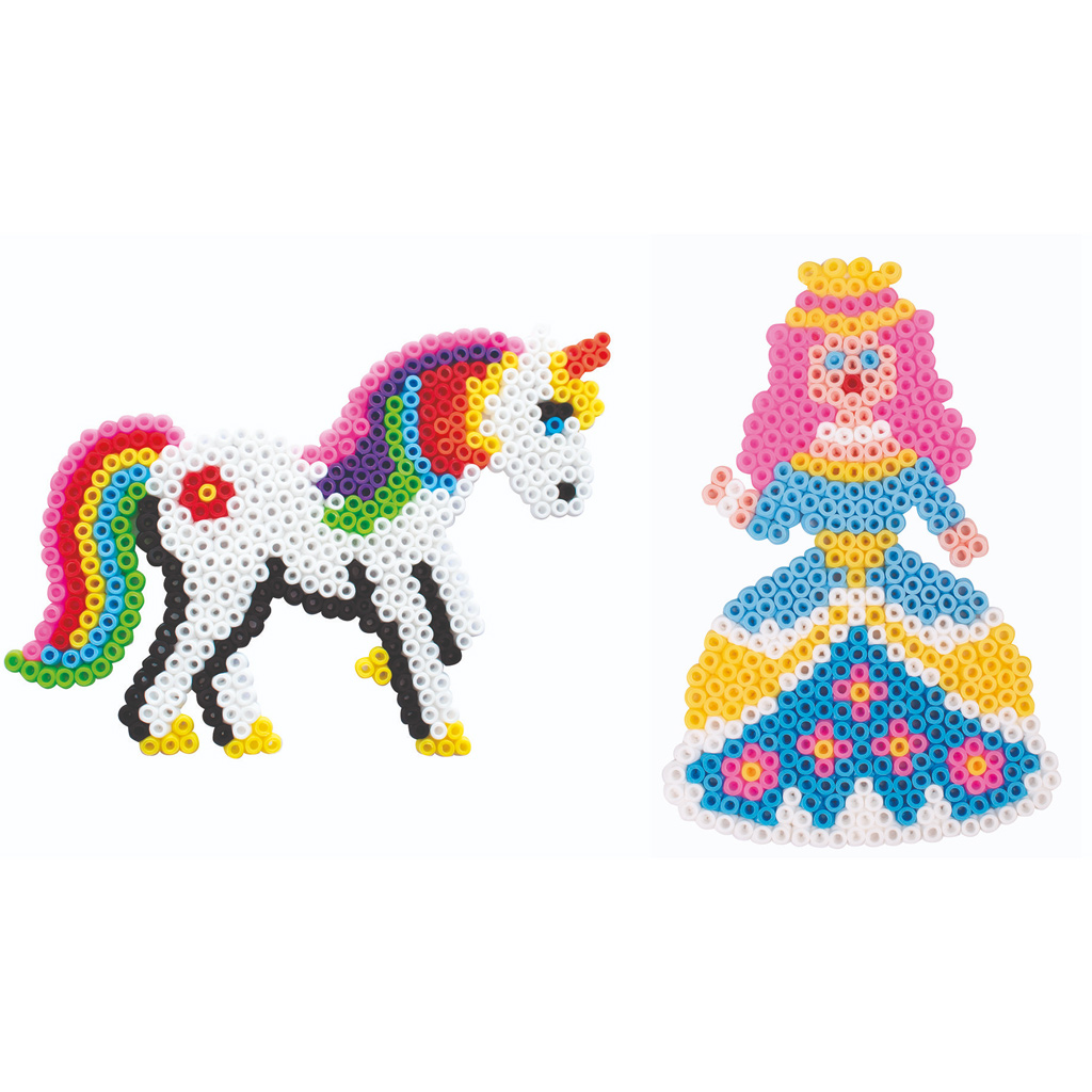 PlayBox: 9 mm zažehľovacie korálky základňa s tvarom jednorožca a princeznej, 2 ks kép 2