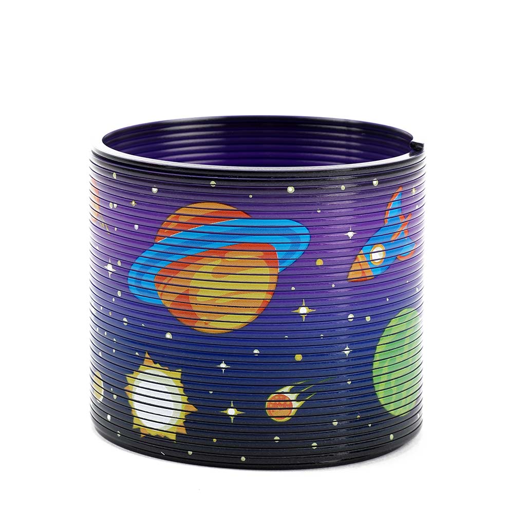 Špirálová hračka na schody s vesmírnym motívom kép 2