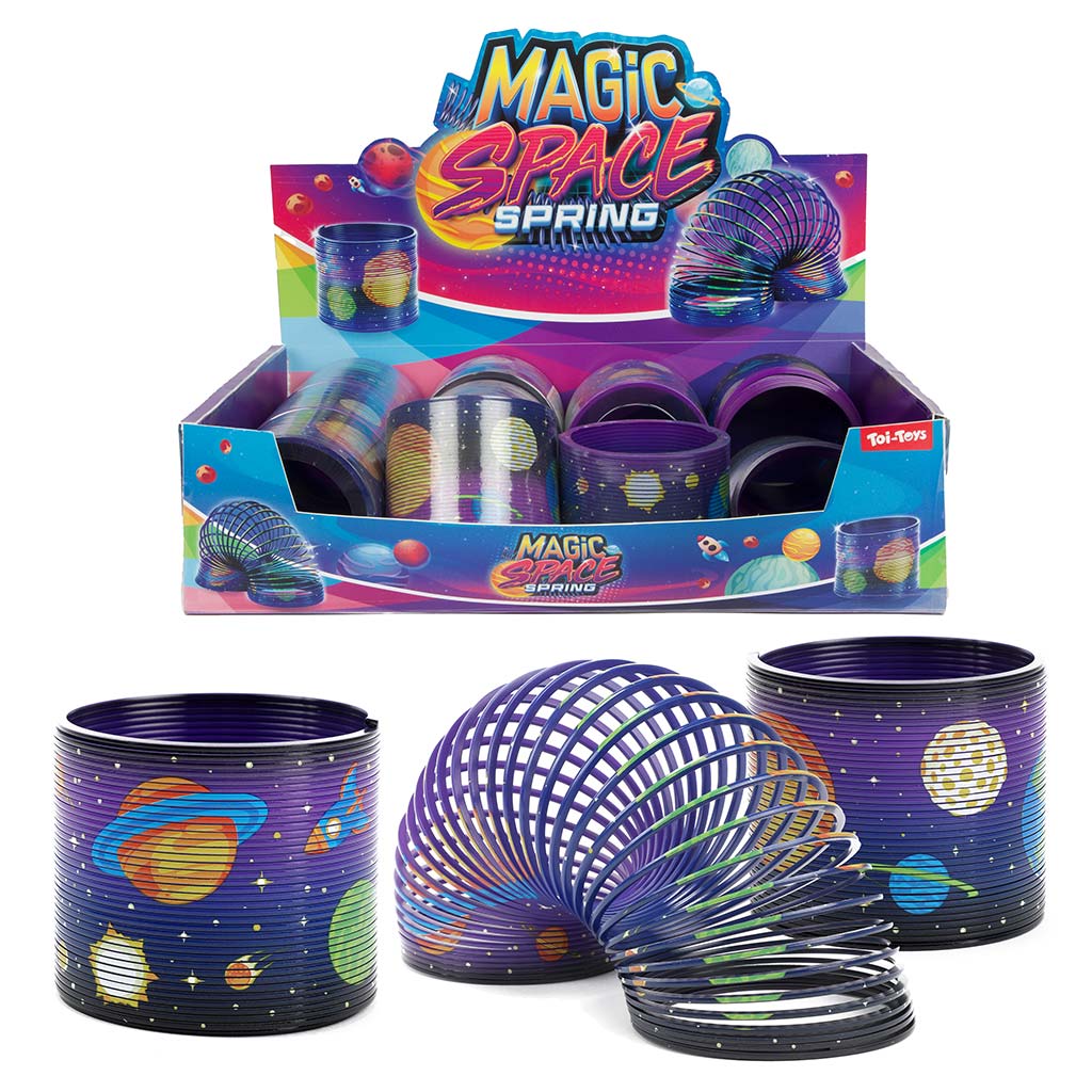 Špirálová hračka na schody s vesmírnym motívom