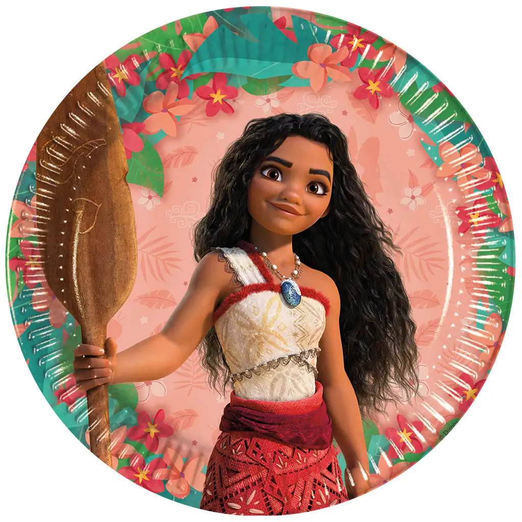 Disney+Princezné Vaiana 2 papierové taniere 8 ks set 23 cm