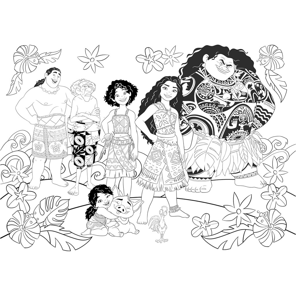 Vaiana 2 v 1, 48-dielne puzzle a omaľovánka, 35x25 cm - Lisciani kép 3