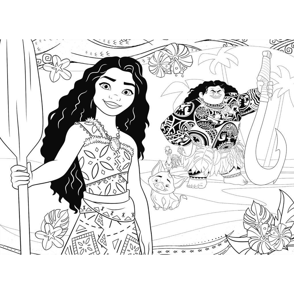 Vaiana 2 dobrodružstvá na mori 2 v 1 48-dielne Eco mini puzzle a omaľovánka 35x25 cm - Lisciani kép 3