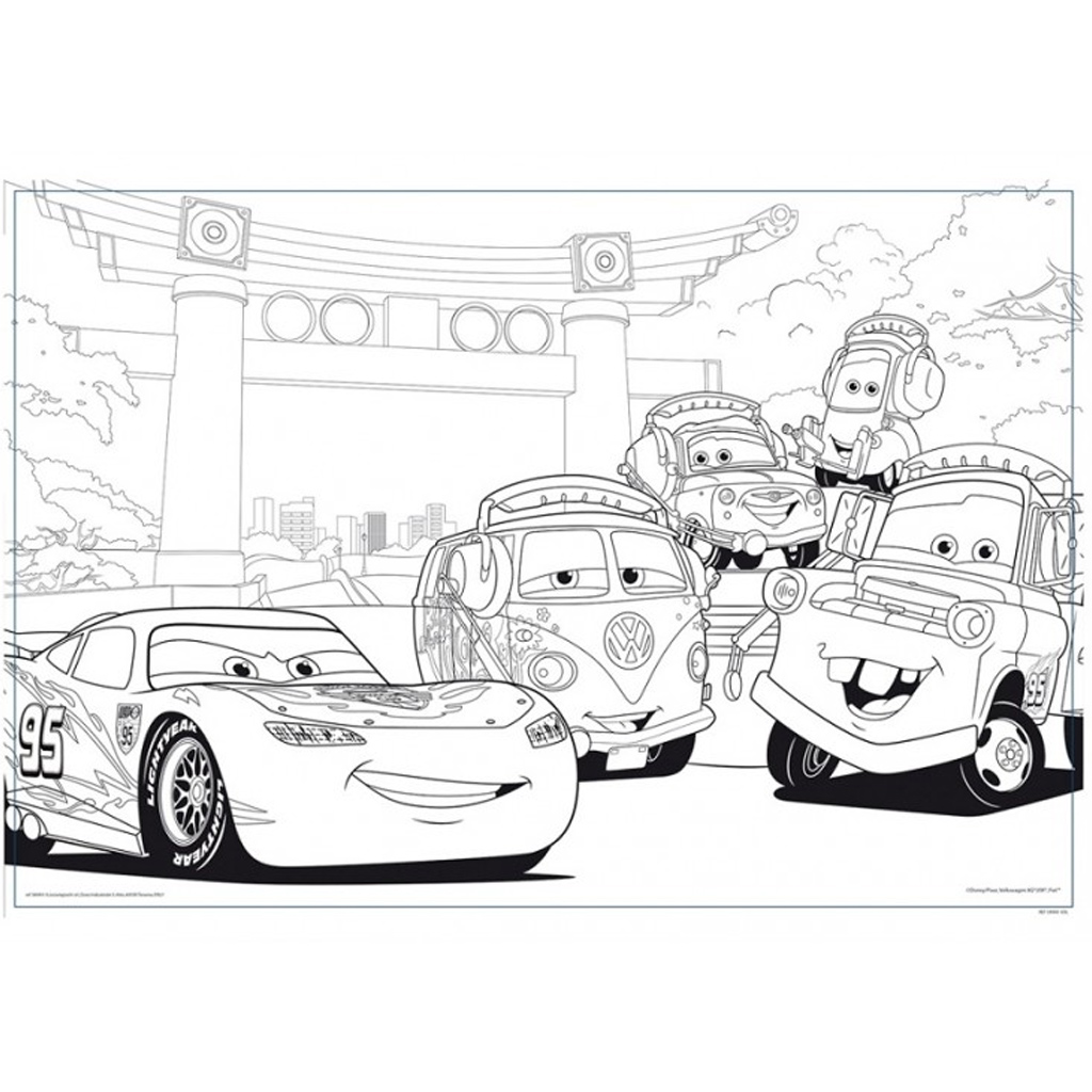 Autá 2 v 1 108-dielne puzzle a omaľovánka 50x35 cm - Lisciani kép 3