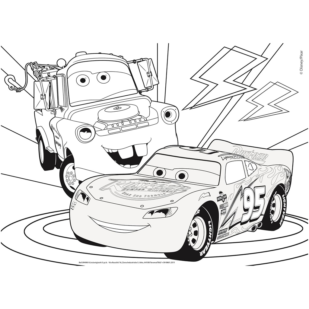 Autá 2 v 1 24-dielne puzzle a omaľovánka 35x25 cm - Lisciani kép 3