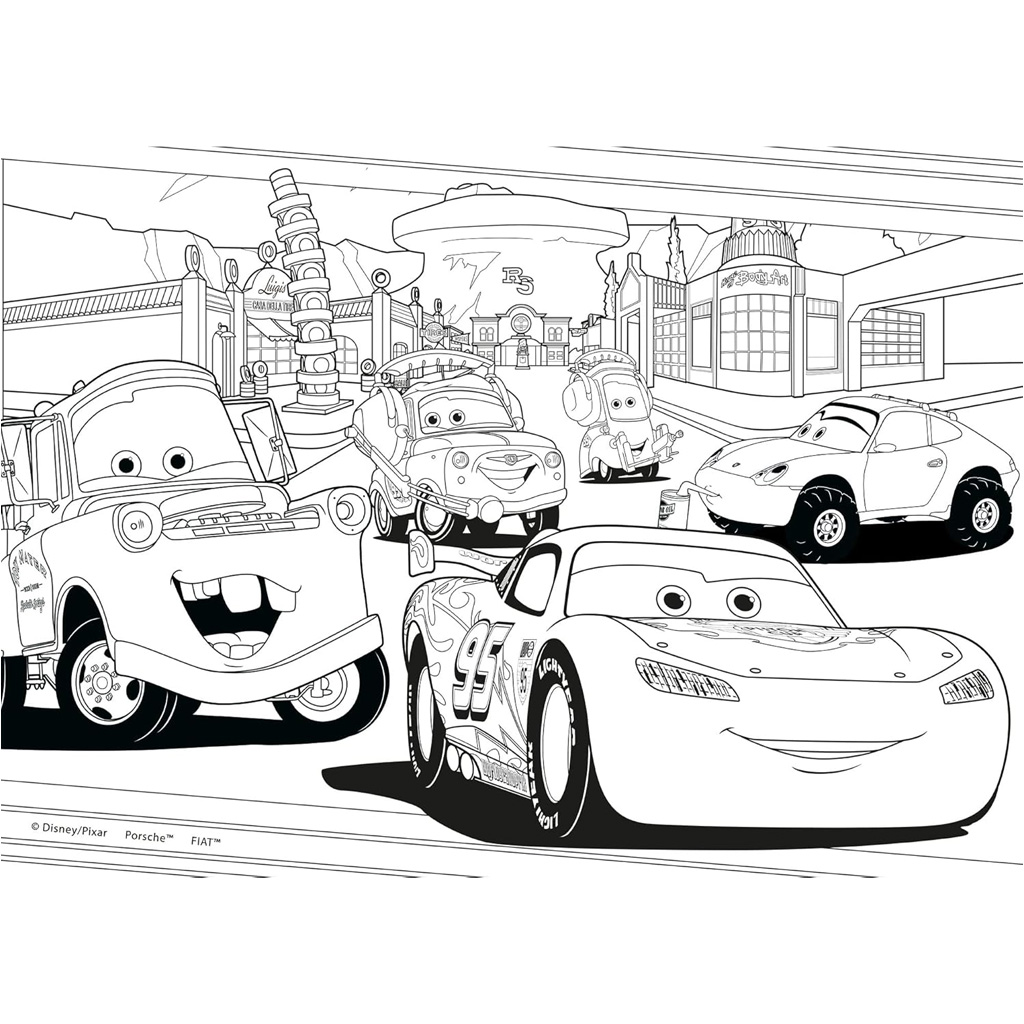 Autá 2 v 1, 2x24-dielne maxi puzzle a omaľovánka – Lisciani kép 5