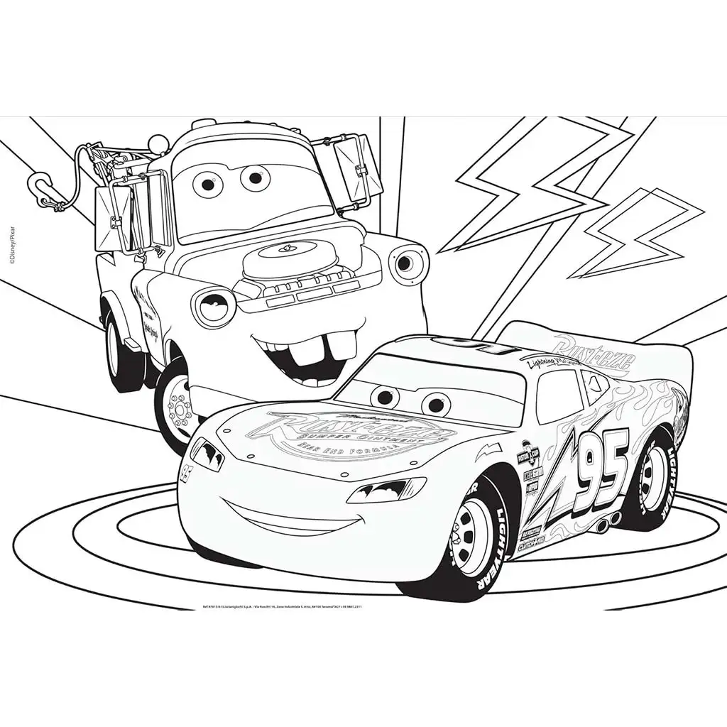 Autá 2 v 1 maxi 2x60ks puzzle a maľovanka 50x35cm - Lisciani kép 2