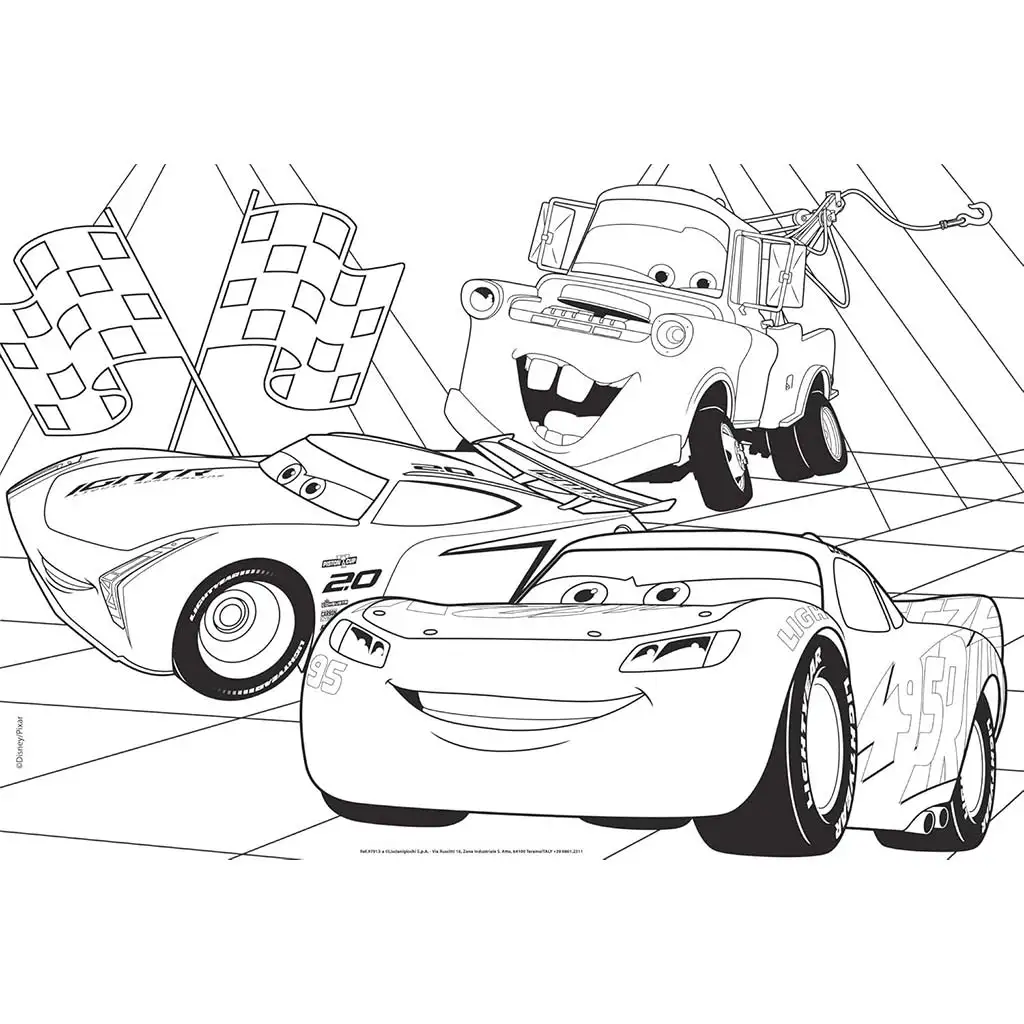 Autá 2 v 1 maxi 2x60ks puzzle a maľovanka 50x35cm - Lisciani kép 3