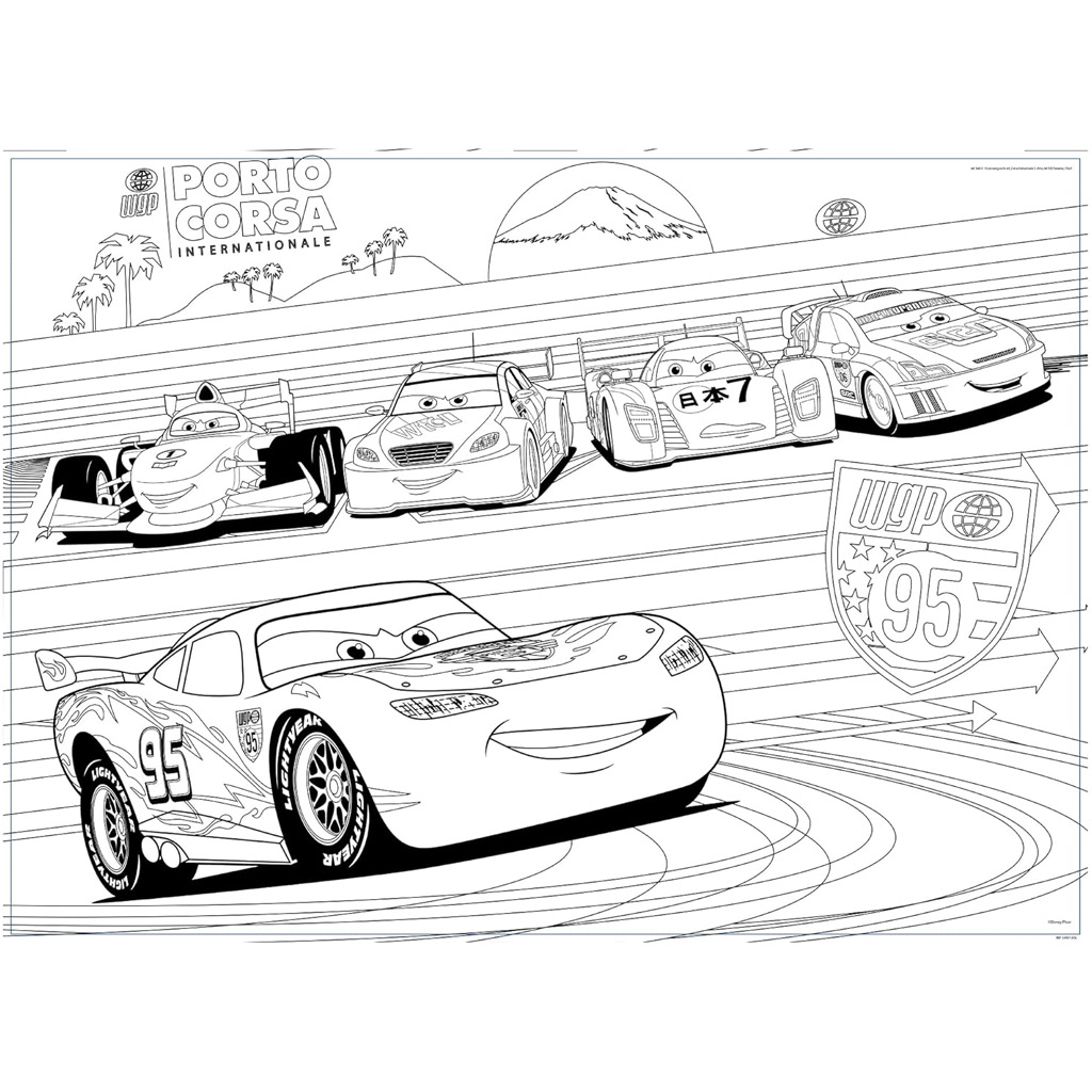 Autá 2 v 1 60-dielne puzzle a omaľovánka 50x35 cm - Lisciani kép 3