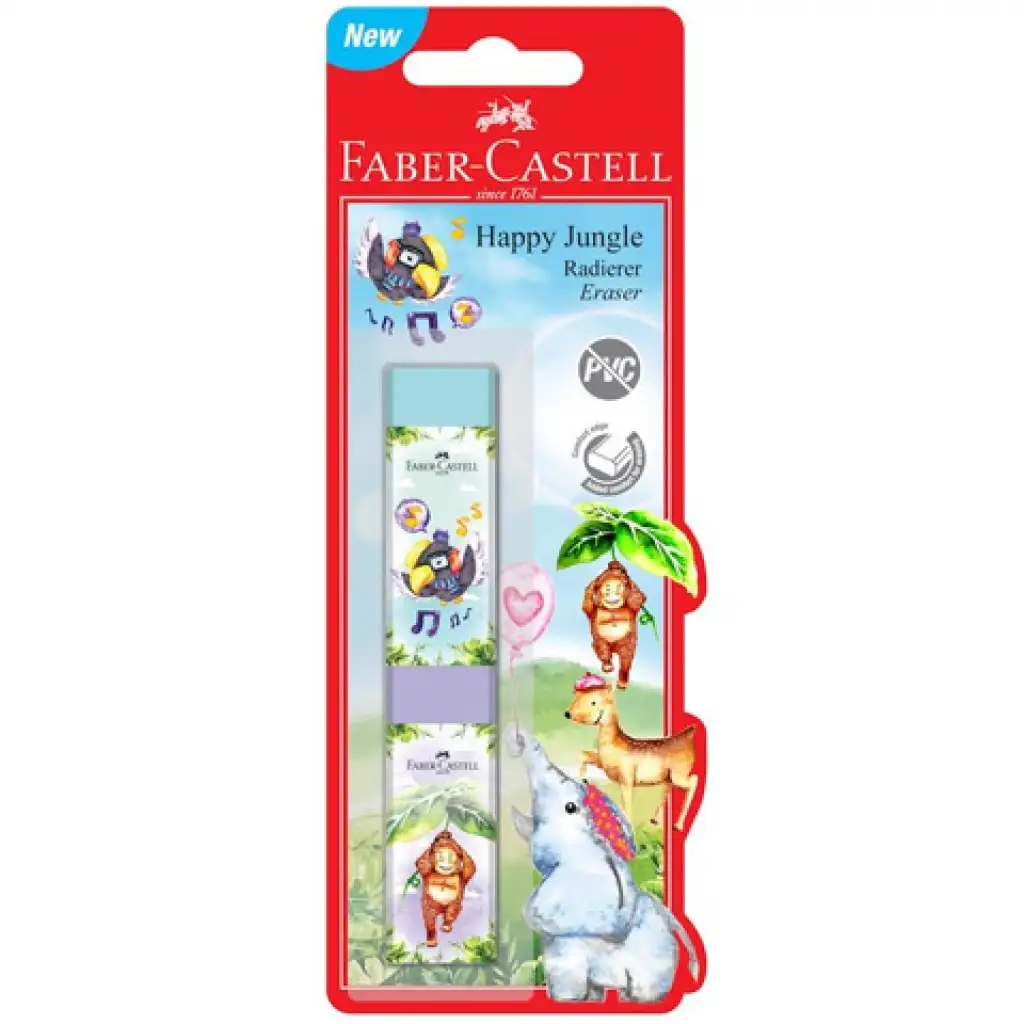 Faber-Castell: Veselá džungľa guma bez PVC 2 dielny set