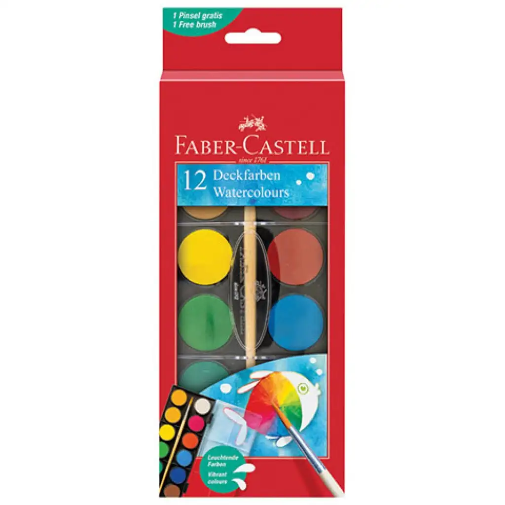 Faber-Castell: Akvarel 12-dielny set s 30mm-ovými kruhmi