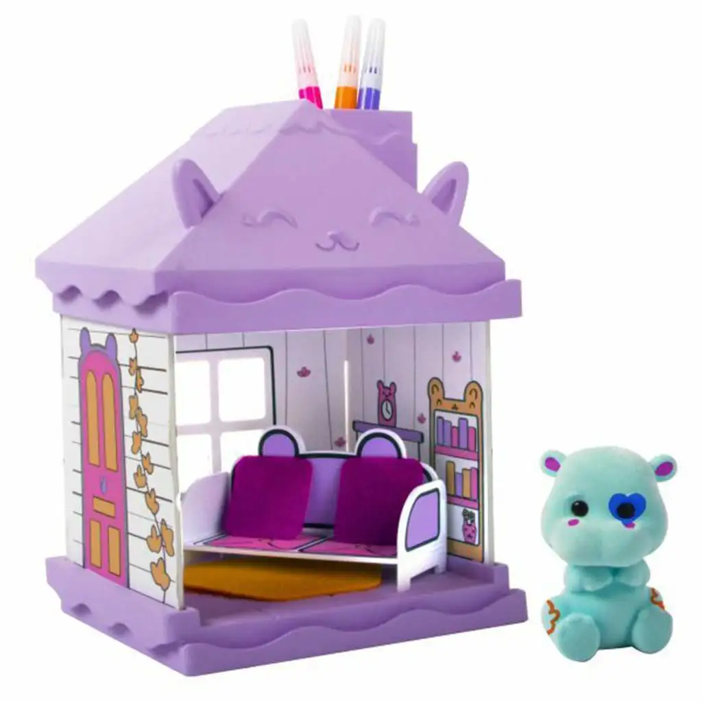 Playmonster: Fuzzikins víziló nappalija játékszett kép 2