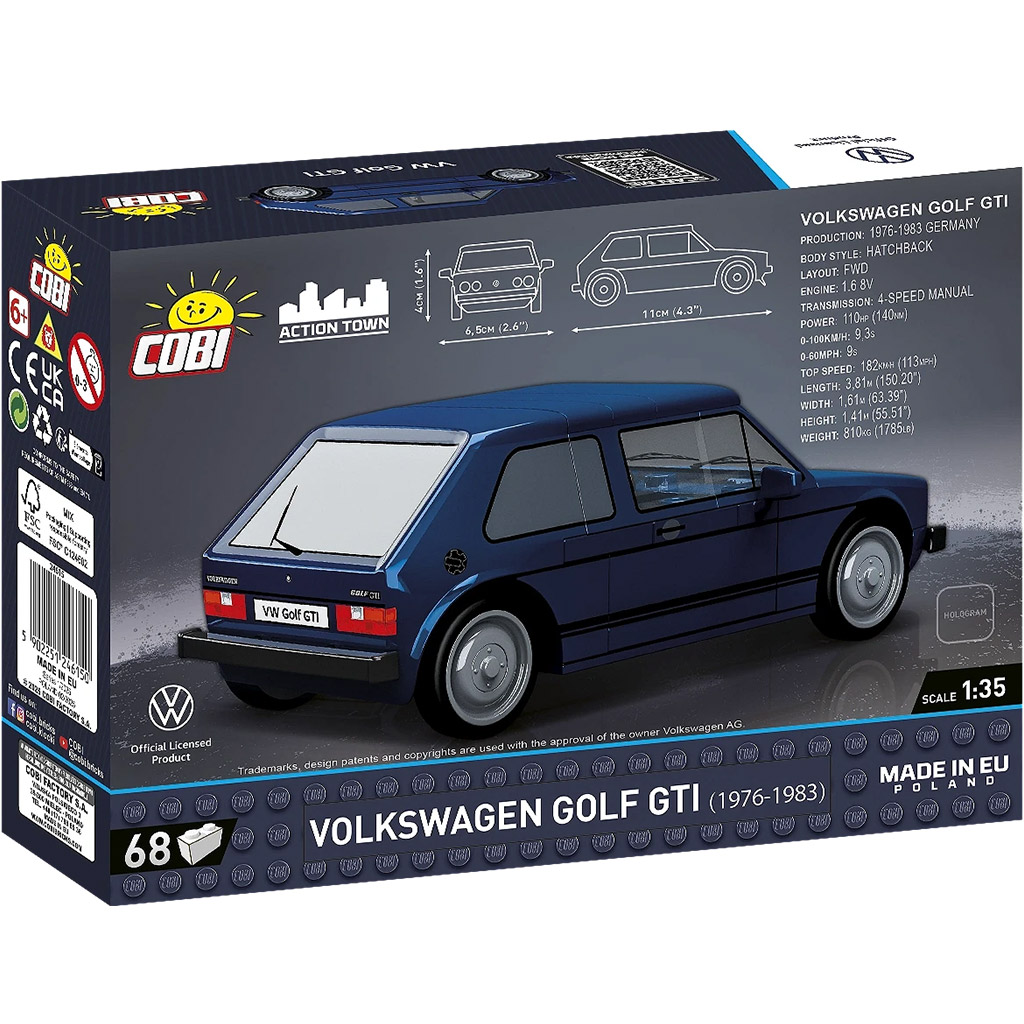 COBI: Volkswagen Golf GTI modrá stavebnica (24615) kép 3