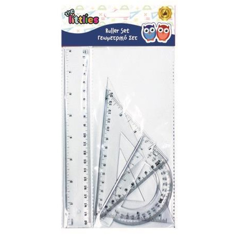 Pravítko, 4 dielny set 20 cm