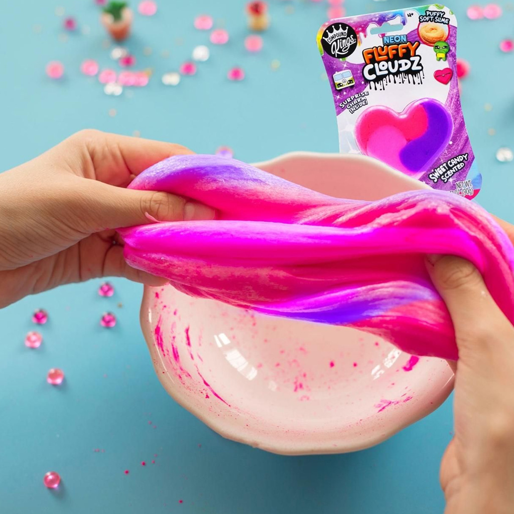 Compound Kings Neon Fluffy Cloudz voňavý oblačikový sliz - Cukrové srdce kép 2