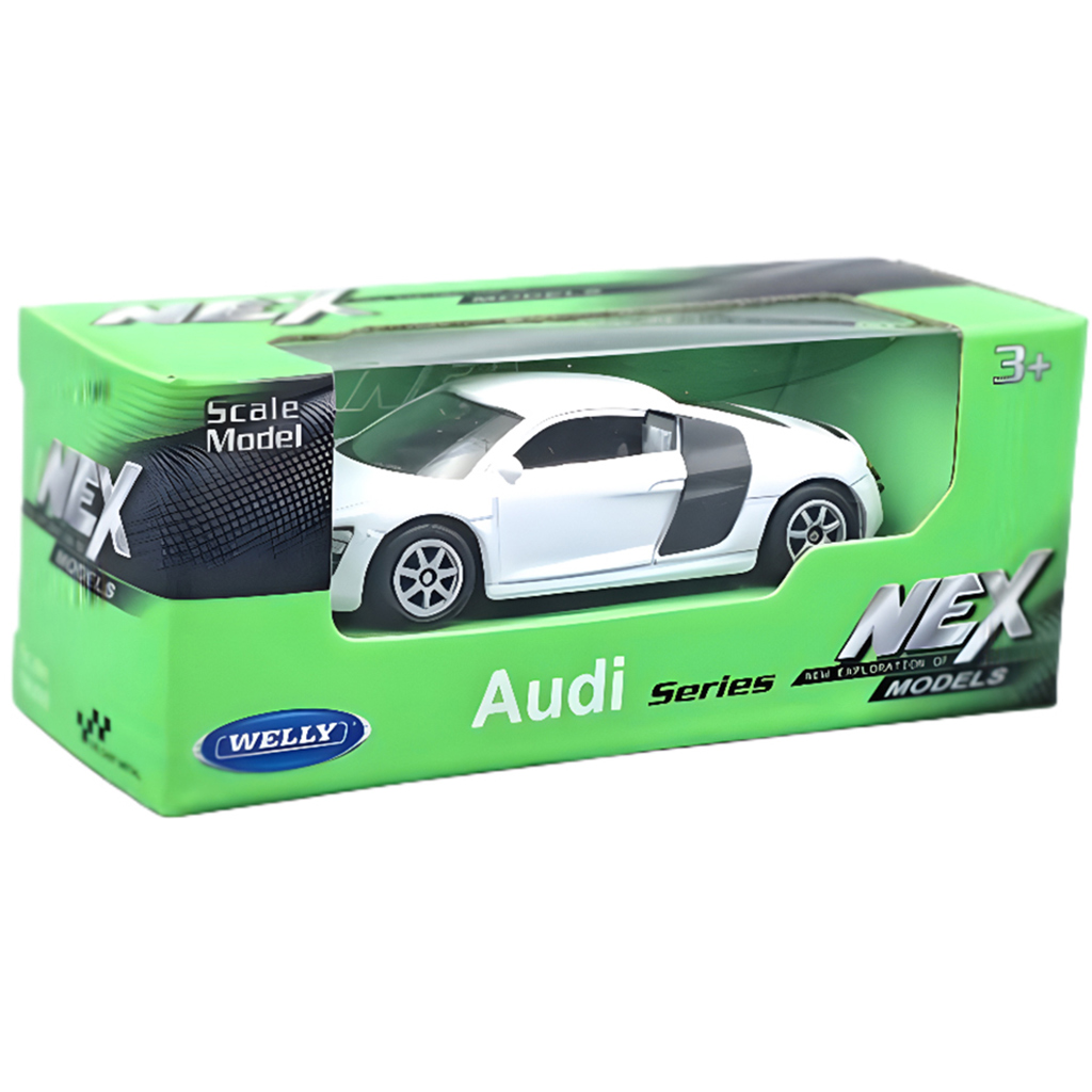 Welly: model auta Audi R8 V10 biely, mierka 1/64