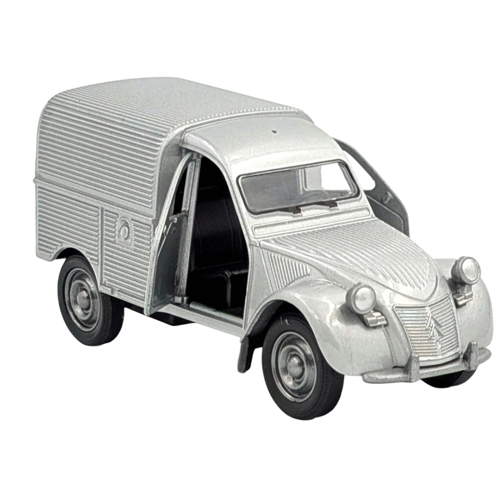 Welly: Citroën 2CV sivý kovový model autíčka 1/64 kép 2