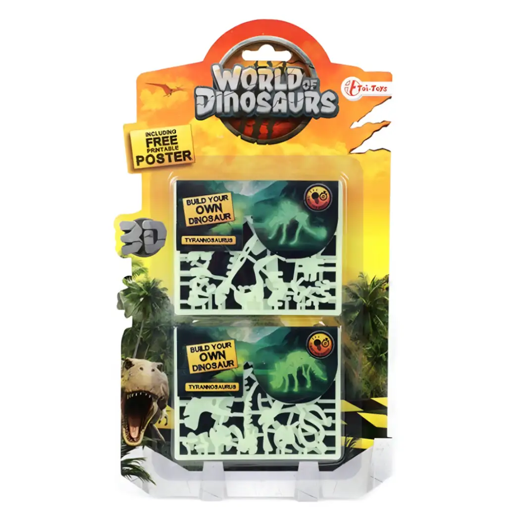 Dinosaurus fluorescenčné 3D puzzle v rôznych variantoch 1 ks kép 3