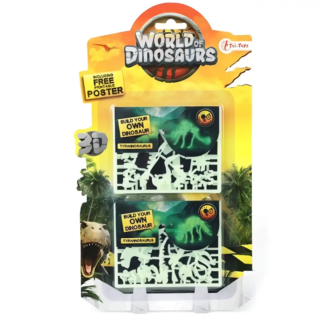 Dinosaurus fluorescenčné 3D puzzle v rôznych variantoch 1 ks kép 2