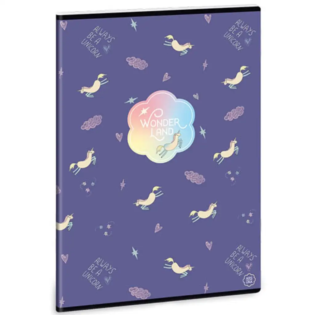 Wonderland unicorn štvorcový zošit A/4