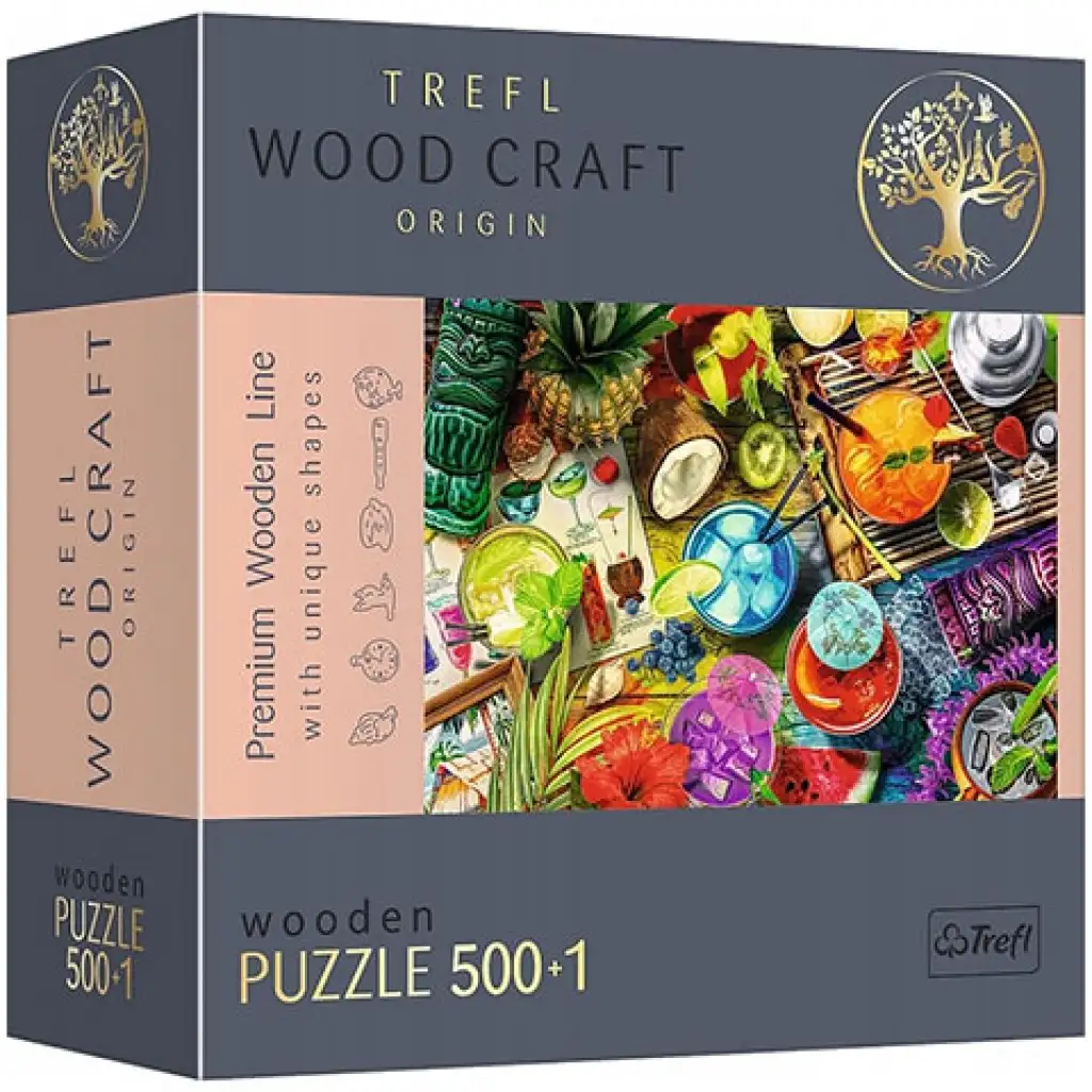 Wood Craft: Színes koktélok fa puzzle 500+1db-os - Trefl kép 1