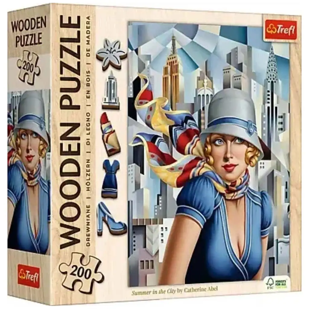 Catherine Abel: Leto v meste 200-dielna drevená puzzle - Trefl