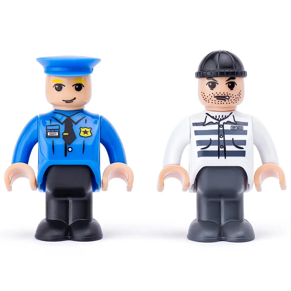 Magnetické policajné auto s prívesom - Woodyland kép 3