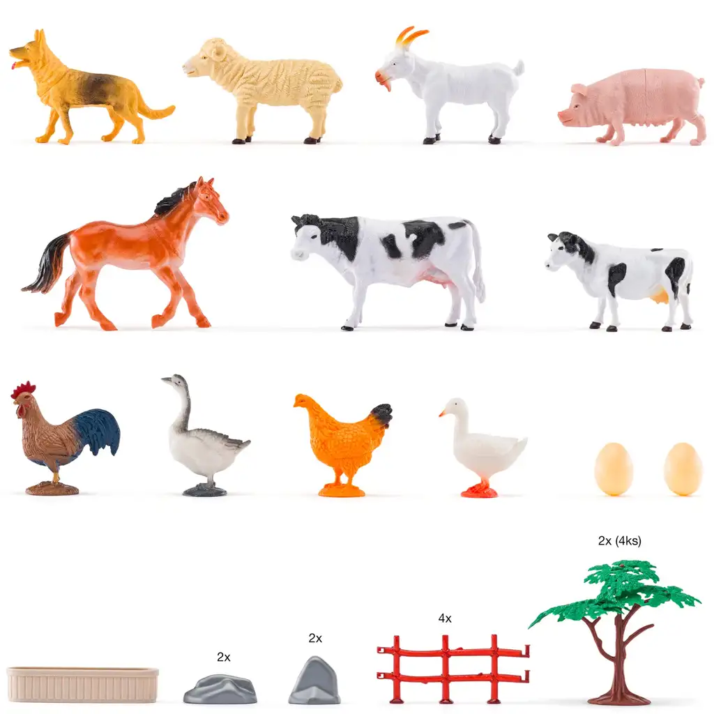 Faunica: Hospodárske zvieratá hracia súprava v vedre - Woodyland kép 2