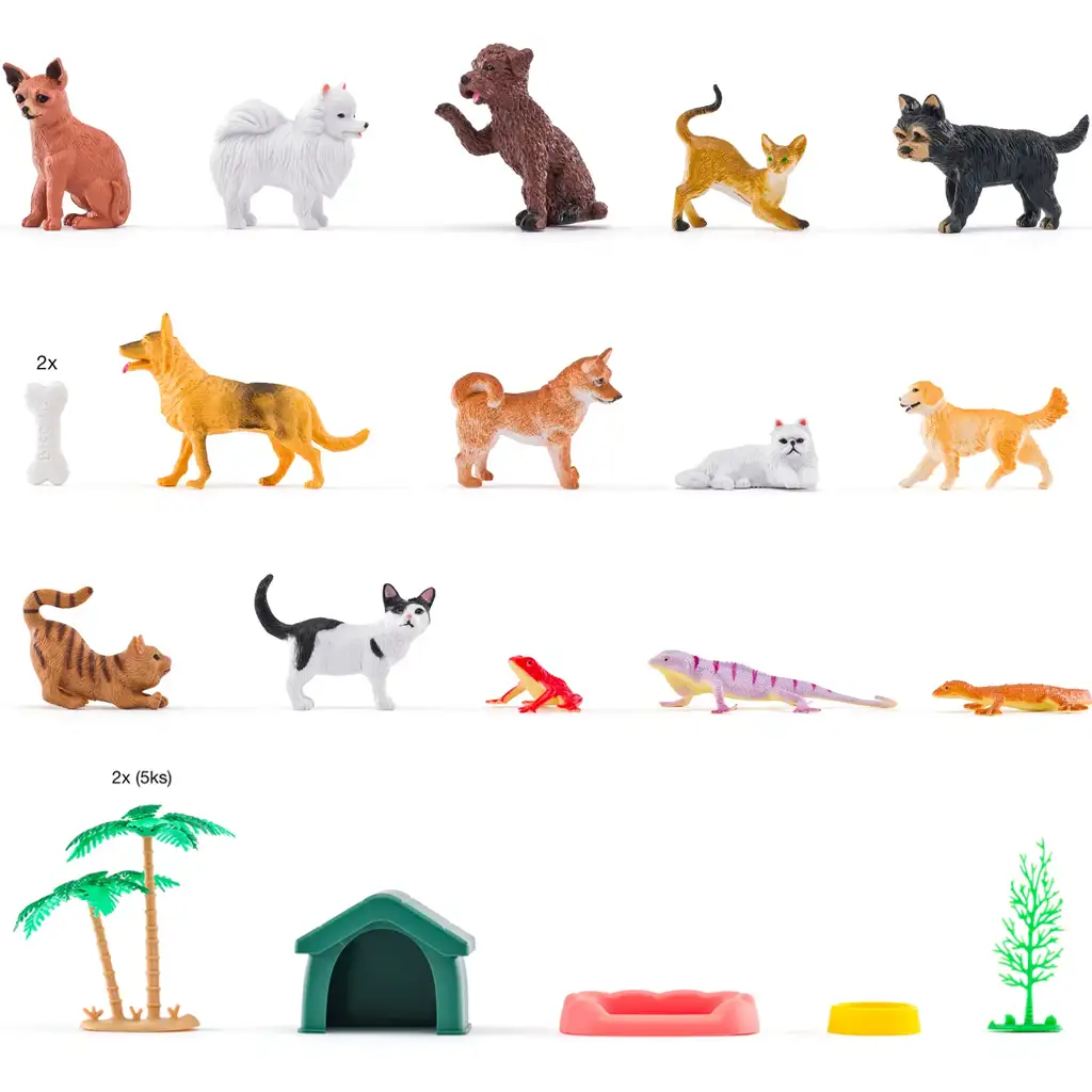 Faunica: Hračkárska súprava domácich zvierat v vedre - Woodyland kép 2