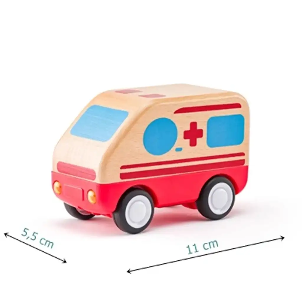 Drevená sanitka so svetlom a zvukom - Woodyland kép 2