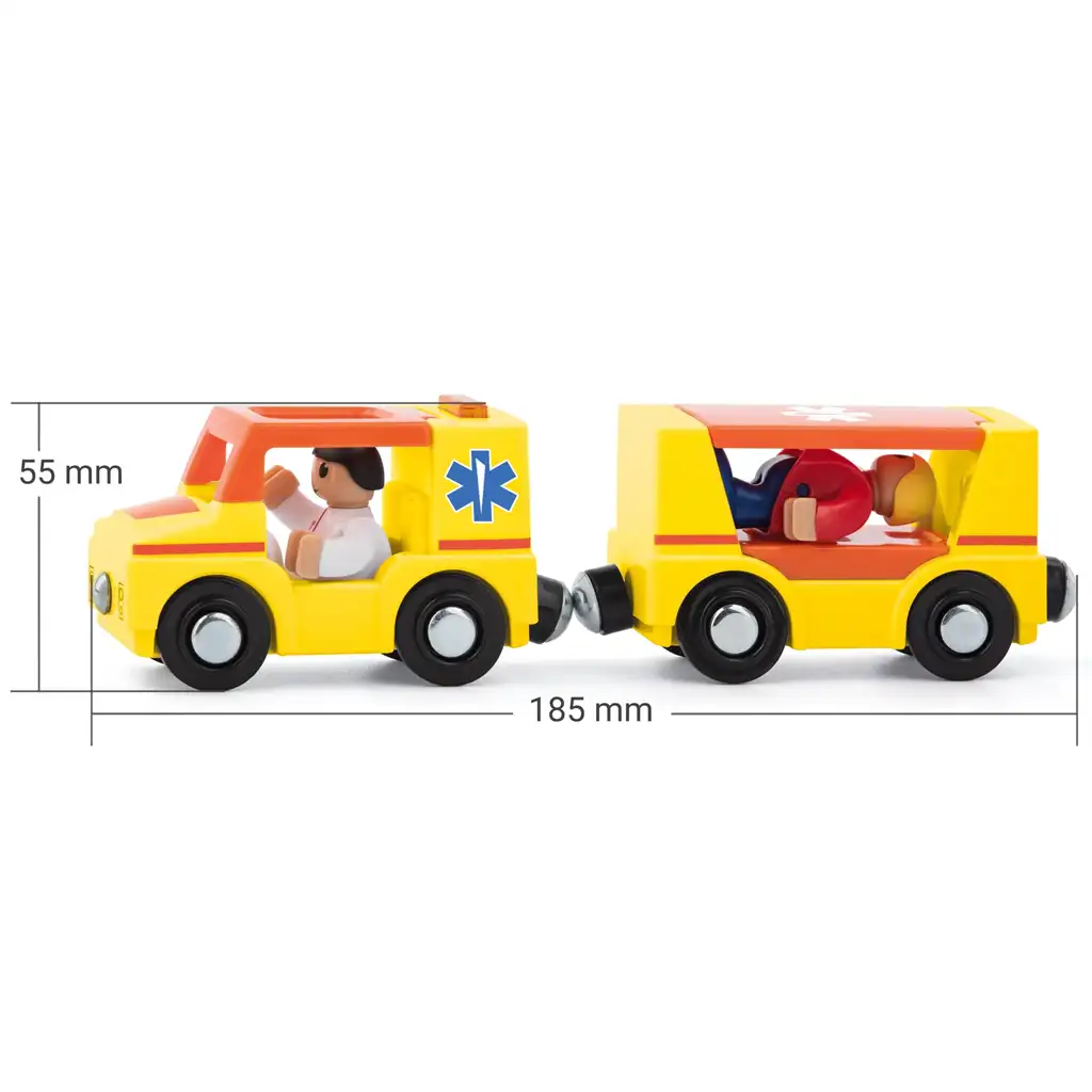 Magnetická sanitka s prívesom - Woodyland kép 2
