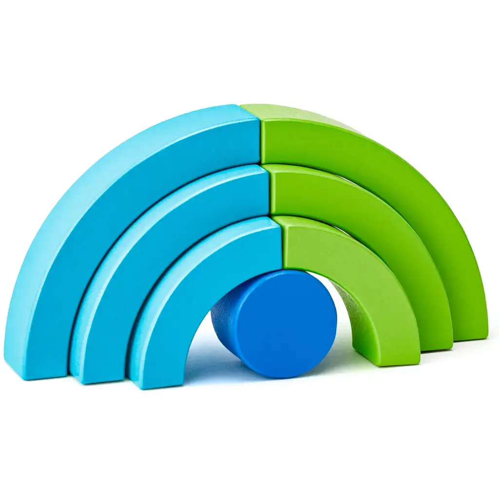 Dúhová balančná drevená hračka - Woodyland kép 3