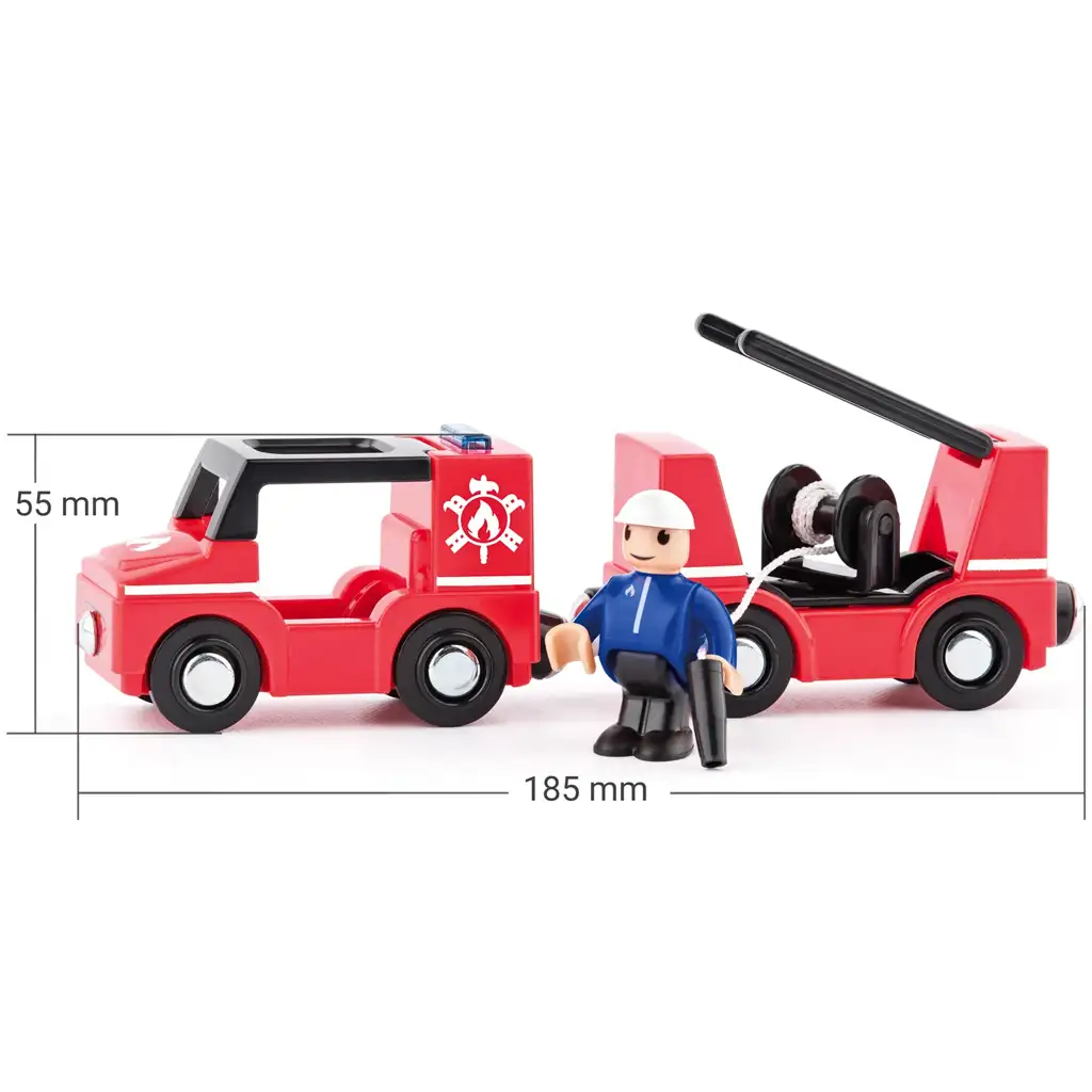 Magnetické hasičské auto s prívesom - Woodyland kép 2