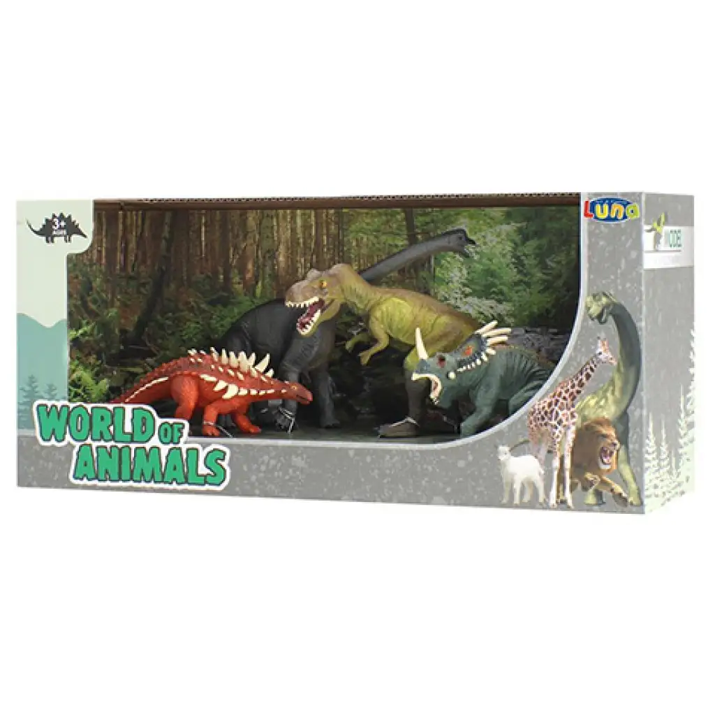 World Of Animals: Dinosaurusy 4 dielny set
