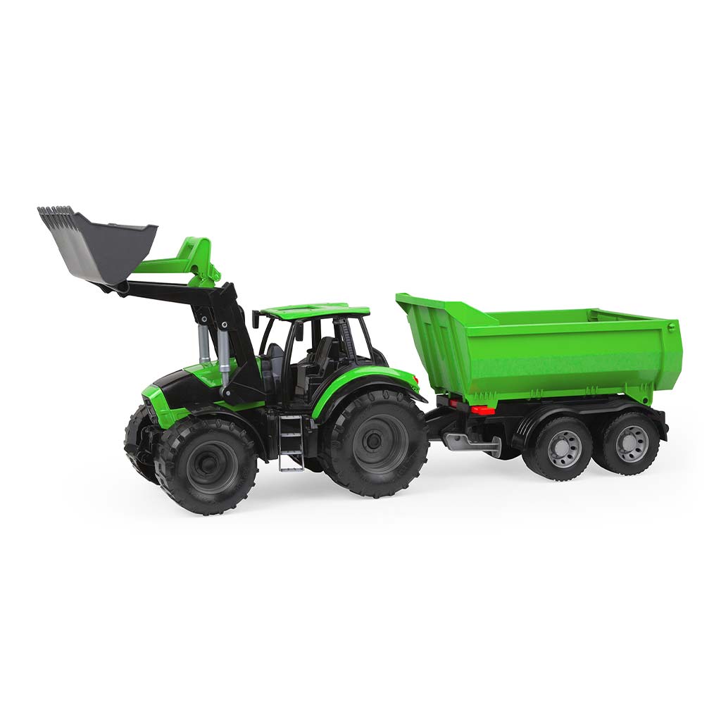 LENA: Traktor Worxx Deutz-Fahr Agrotron 7250 TTV s prívesom v krabici 74 cm kép 2