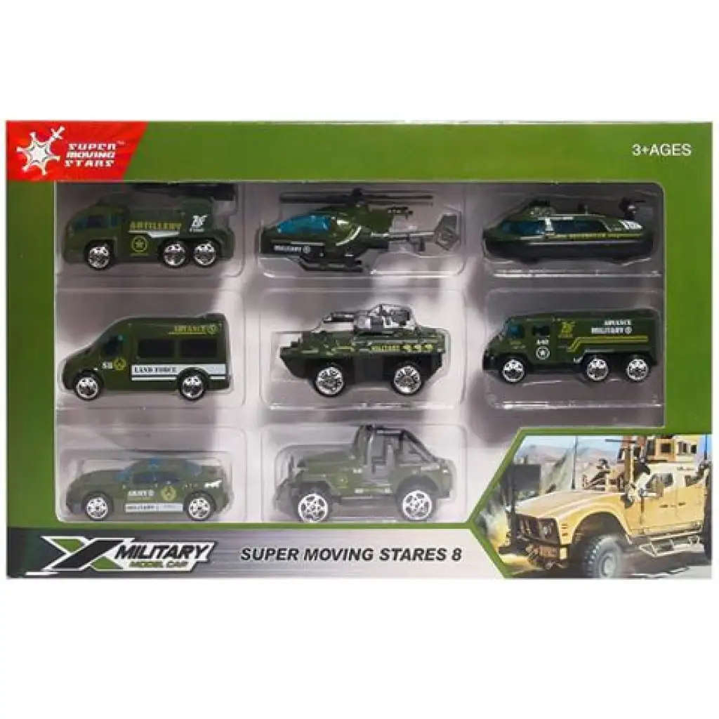 X-Military 8 dielny set vojenských autíčok